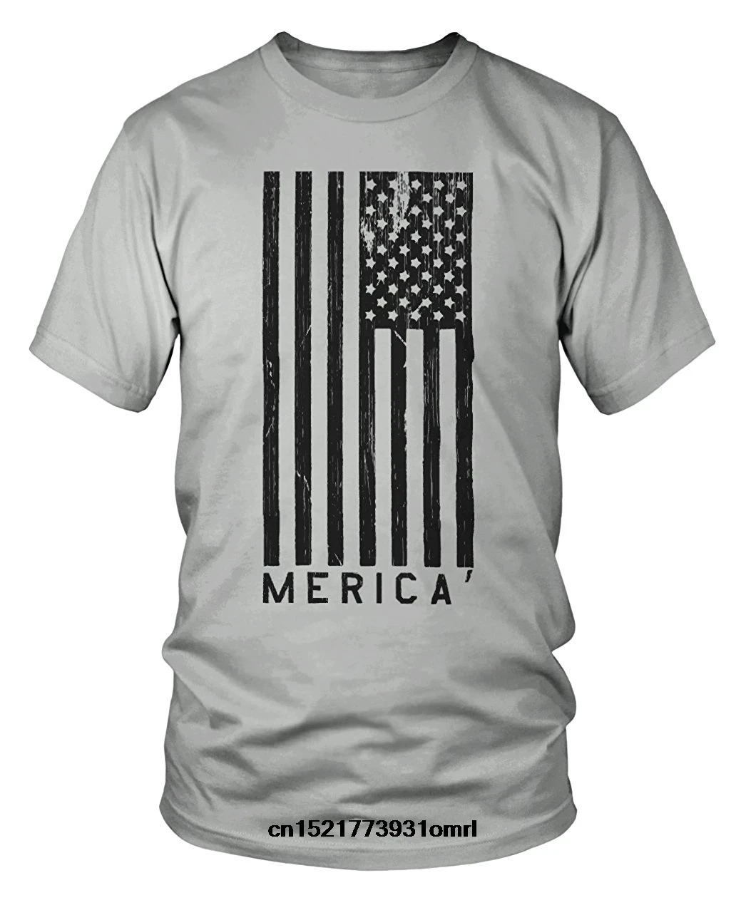 Для мужчин футболка большой черный Проблемные американский флаг Merica' модные
