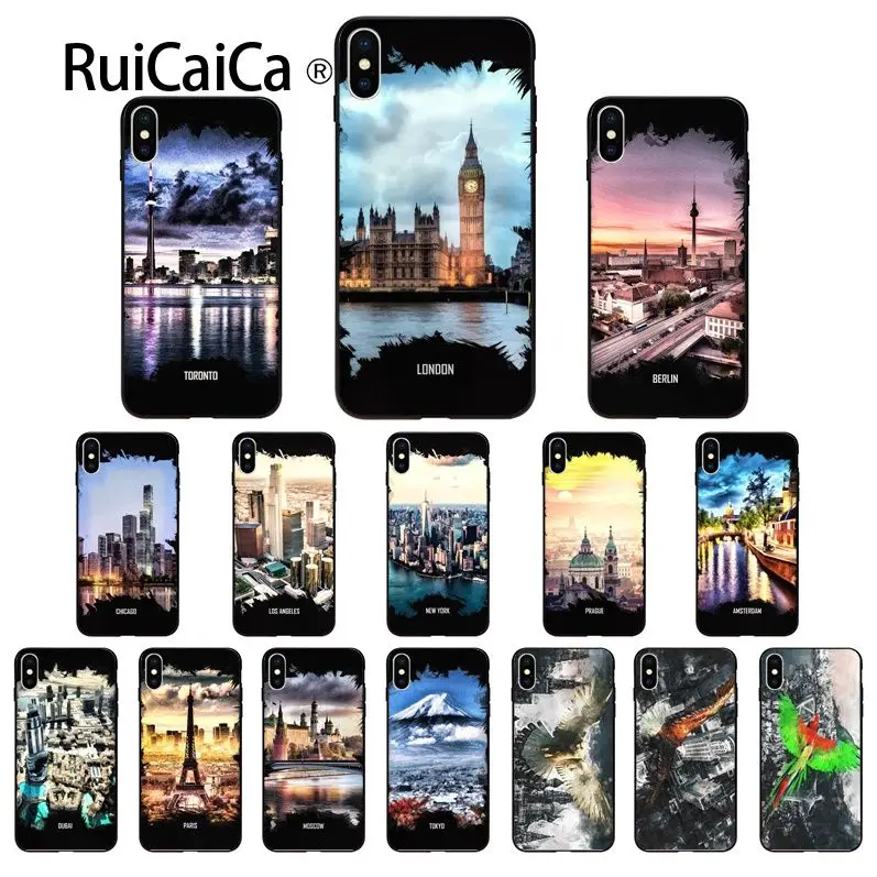 Ruicaica художественные города и страны Новинка чехол для телефона Apple iPhone 8 7 6 S Plus X XS