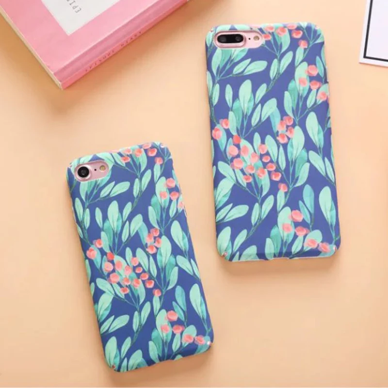 Мода Ретро Цветы Телефон Case Для iPhone 6 s Plus 7 плюс Матовый Роза Задняя Крышка Жесткий