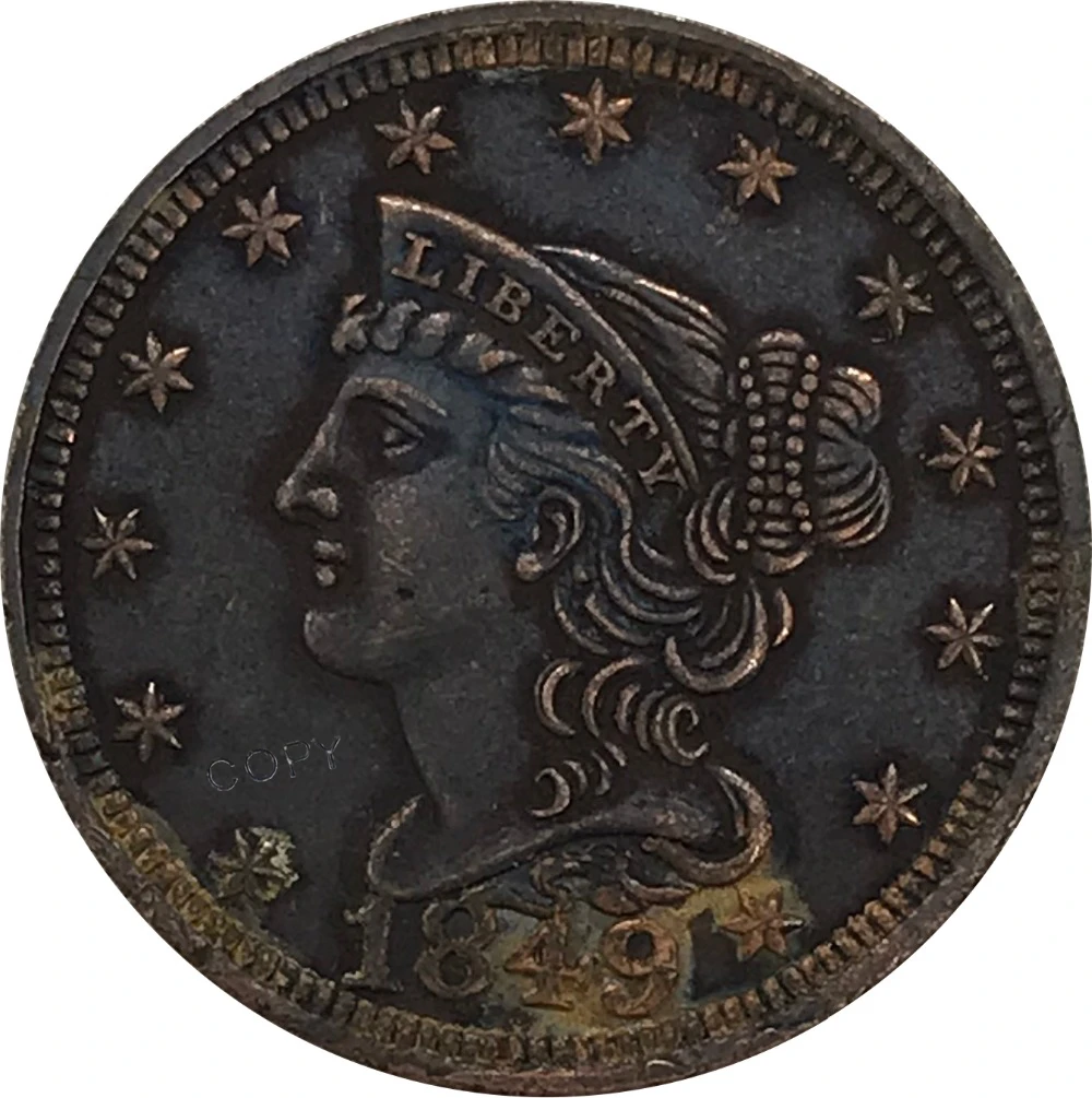 

1849 United States of America Dollar Half Cent collectibles Red Copper Copy Coin