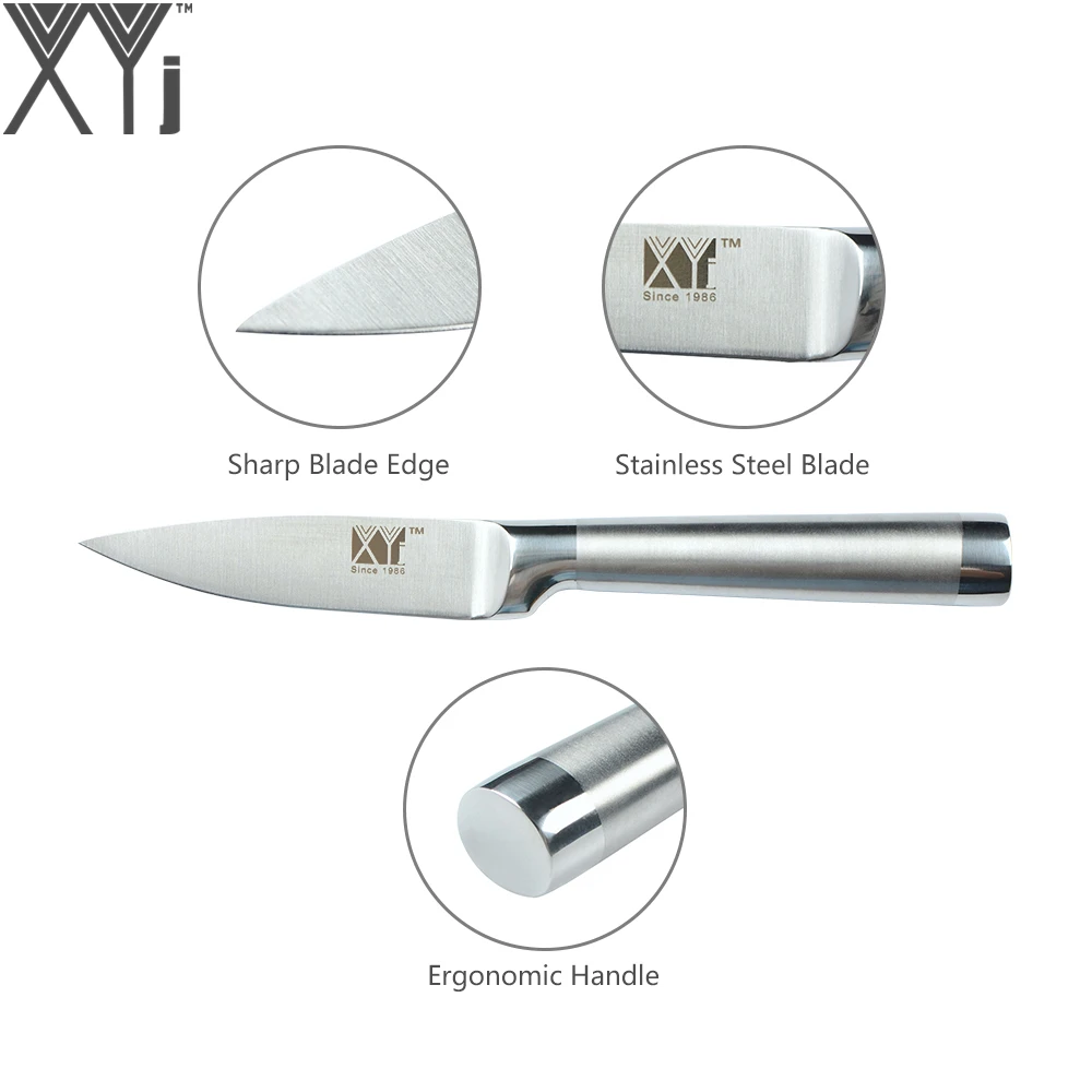 XYj Brand Handmade Cooking Tools Sharp Ktichen Knives 8&quot 3.5&quot Stainless Steel Knife + Durable Sharpening Bar Scissor Peeler | Дом и