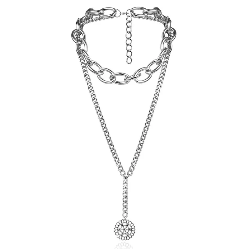 Коми панк кулон ожерелье в богемном стиле ключицы Золотая толстая цепочка колье