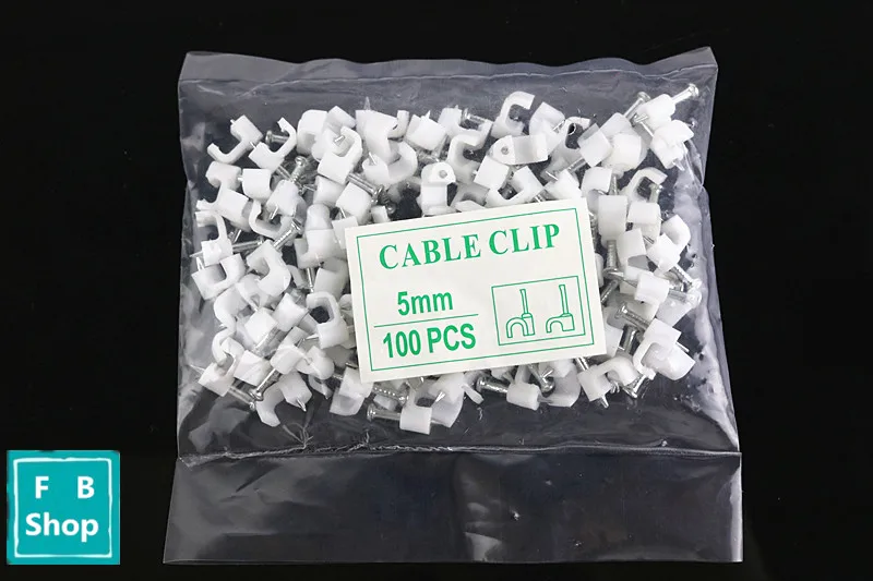 100 шт. 5 мм большой круглый зажим для кабеля белый квадратный 0 04 | Обустройство