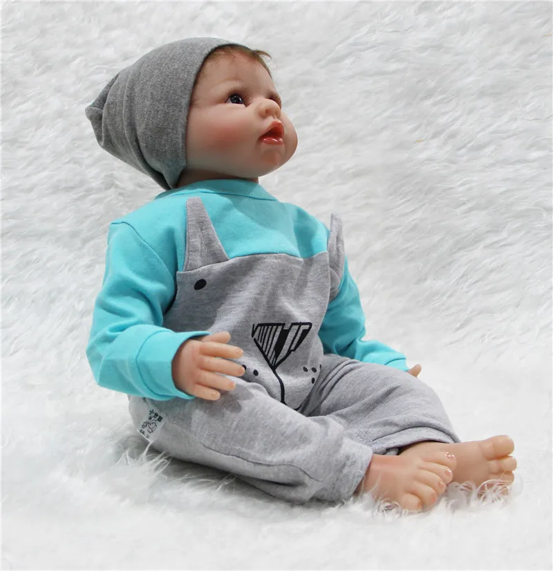 Силиконовые куклы реборн для мальчиков мягкое тело 22 дюйма кукла новорожденных