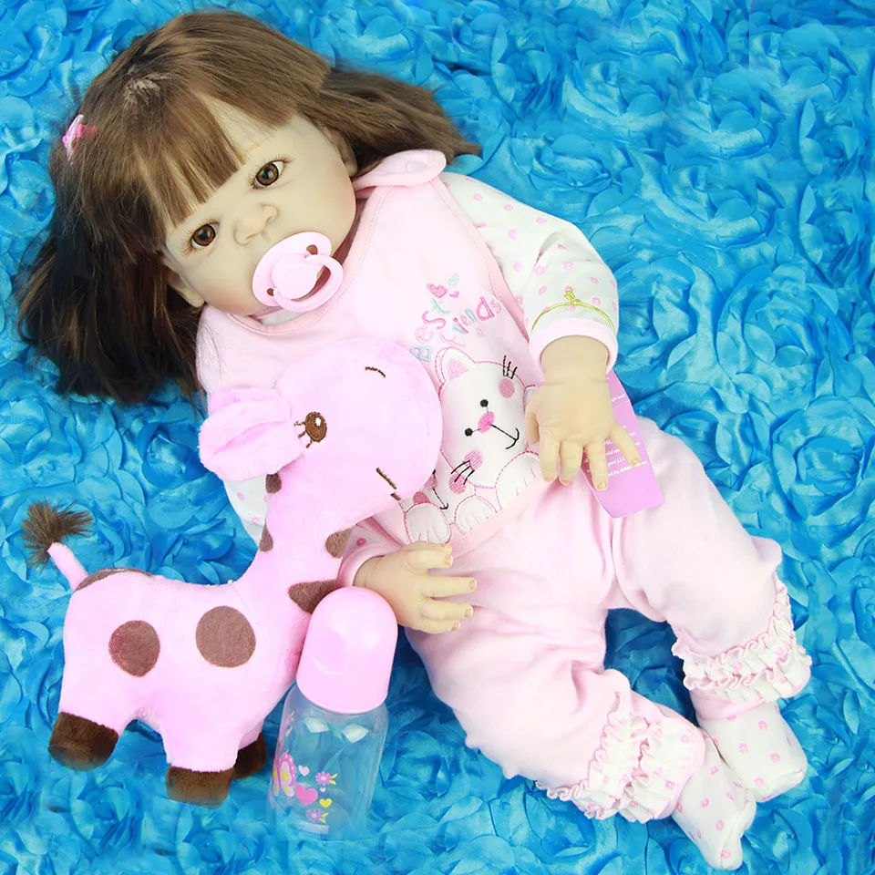 Длинные Синтетические волосы Reborn Baby куклы для девочки игрушка 23 &quotполный корпус
