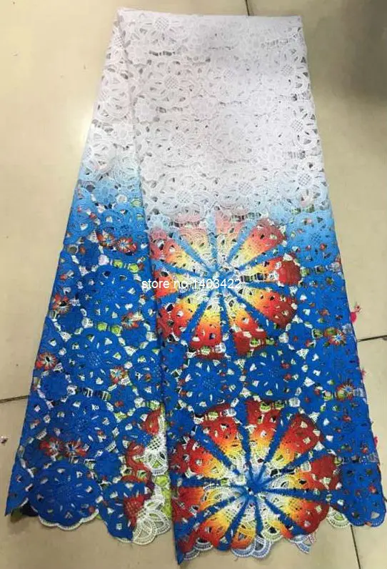 Африканский многоцветный высокое качество африканский тюль гипюр кружевной