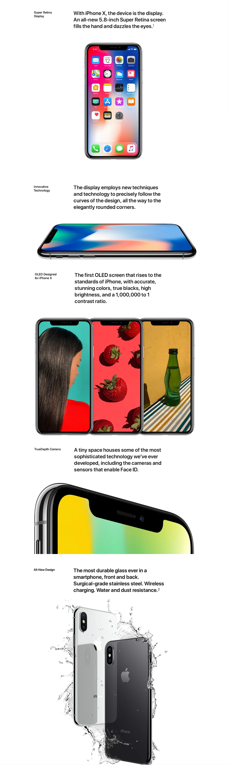 Apple iphone X Face ID 64 Гб/256 Гб ПЗУ 3 ГБ ОЗУ 12 МП шестиядерный iOS A11 5,8 дюймов двойная задняя камера 4G LTE разблокировка iphone x