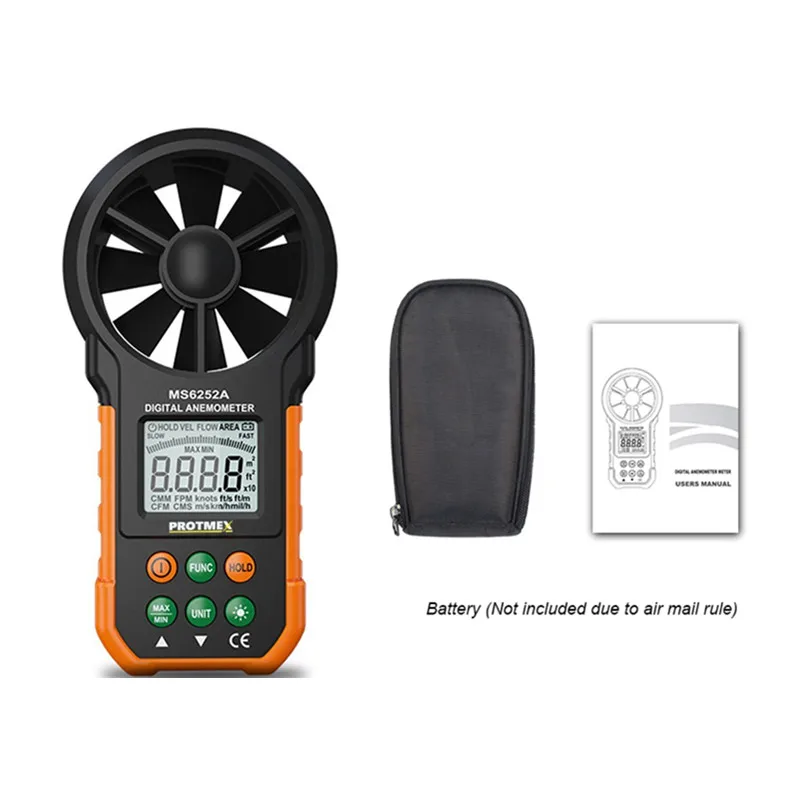 

Digital Anemometer Wind Speed Meter Air Flow Tester Meter Volume Ambient Temperature Humidity