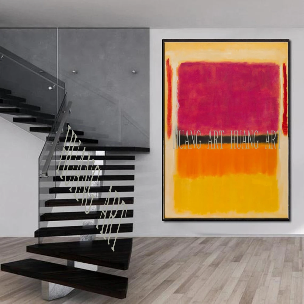 

Artist Hand-painted Colorful Geometry Oil Painting on Canvas Hand-painted Piet Cornelies Mondrian Oil Painting for Living Room