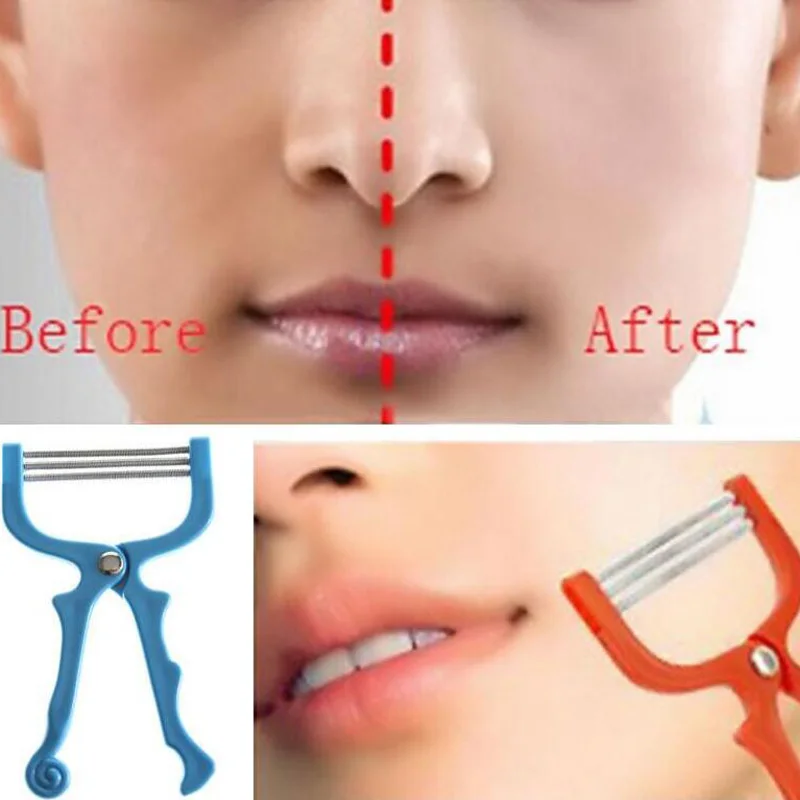 Makeup Facial Hair Epilator Removal Device Plastic Resin Stainless Steel Spring Face Cosmetics Shaving Tool One Piece | Красота и