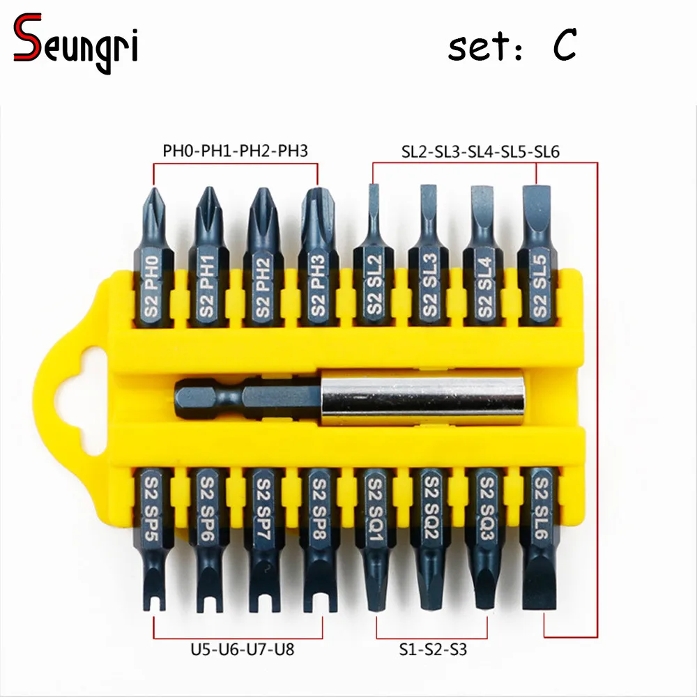 17 шт. Шуруповёрты бит hex магнитные вставки набор Бит Torx плоской головкой крест