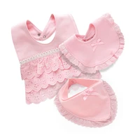 lawadka baby bibs for girls 100 cotton newborn princess lace bow baby bibs cute girls boys burp cloth infant saliva towels