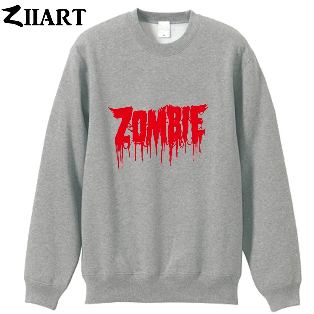 Одежда для пары с надписью bloody zombie женская хлопковая флисовая толстовка сезон