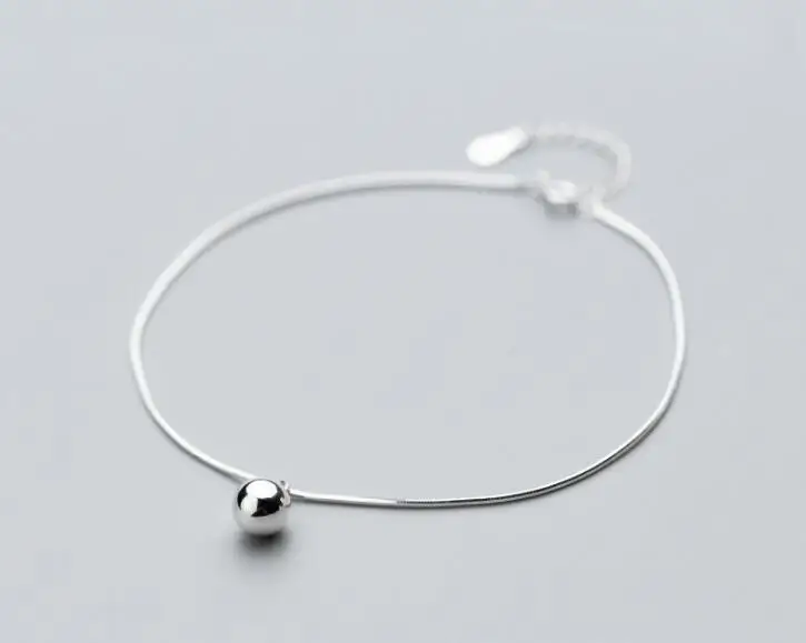 

100% Authentic Real. 925 Sterling Silver Fine Jewelry Polished Round Snakebone Anklet Bracelet GTLS700
