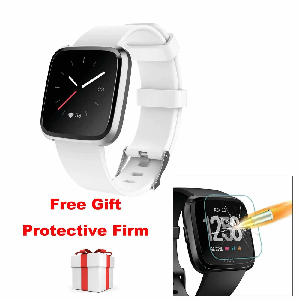 White Duszake Replacement Strap For Fitbit Versa/Versa Lite Band Soft Silicone Waterproof Wrist Bracelet Strap For Fitbit Versa Band - Цвет: White