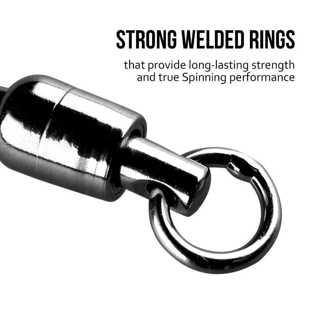 5pcs/bag Ball Bearing Swivel Barrel Fishing Rolling with Solid Ring #1-#5 Stainless Steel Connectors | Спорт и развлечения