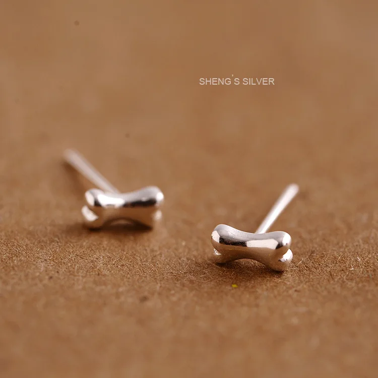 Серебряные серьги 925 пробы с маленькими косточками в Корейском стиле для женщин и