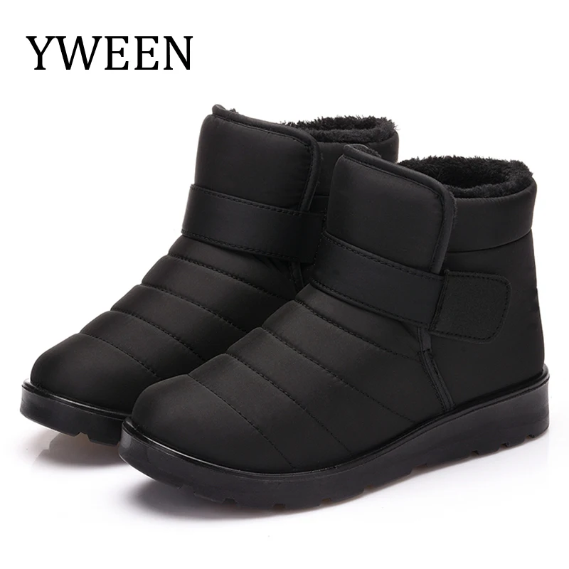 YWEEN Factory Price Fashion Men Boots High Quality Anti-Slip Ankle Snow Shoes Warm Fur Plush Hook &amp Loop Winter | Обувь
