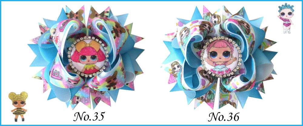 

30 pcs Good Girl 4.5" Princess Hair Bow Clip C- L.O.L Rhinestone Baby