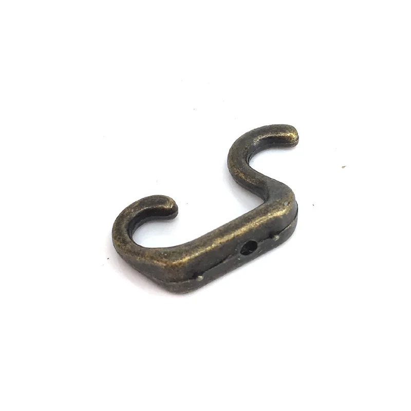 

50 PCS Antique Brass Wall Hook Hat Coat Robe Hooks 21*34mm Single Hook Hangers