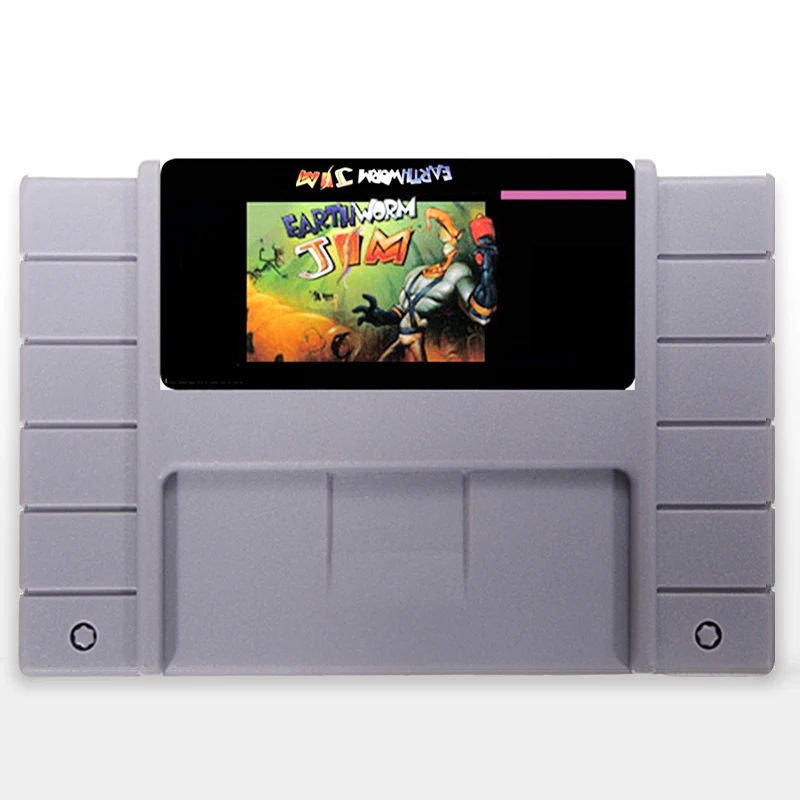 Earthworm Jim английский язык 16 бит большой серый США Версия игровая карта для NTSC