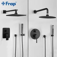frap black bathroom shower faucet brass set rainfall shower head set mixer taps bath tub faucets waterfall bath shower system
