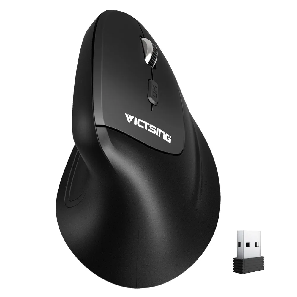 VicTsing 2.4G Wireless Mouse High Precision Optical Gaming Mouse Vertical Ergonomic Mouse 6 Buttons for PC/Desktop/Laptop/Mac