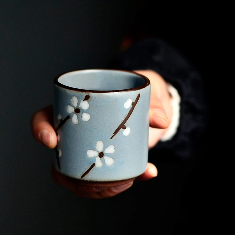 150 мл грубая керамика в японском стиле Чашка ручная подглазурная роспись