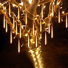 BEIAIDI 8 трубок наружный метеоритный дождь струнный светильник капля сосулька дождь гирлянда светильник Свадебная вечеринка Рождественское украшение