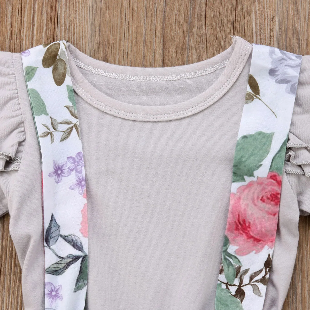 Одежда для новорожденных девочек Комбинезон Боди с цветочным рисунком Комплект