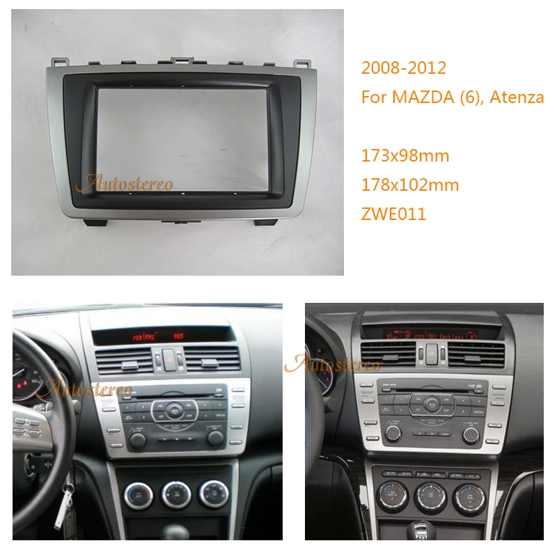 Двойной 2 Din автомобиль радио панель для MAZDA(6), Atenza 2008-2012 Стерео тире Переходная отделка объемного CD установочный комплект 08-011