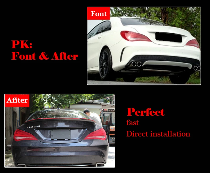 Спойлер для Mercedes CLA W117 FD Style Class C117 X117 задний спойлер из углеродного волокна с