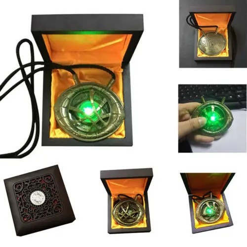 Ожерелье для косплея Doctor Strange Eye of Agamotto кулон светодиодный светильник из сплава