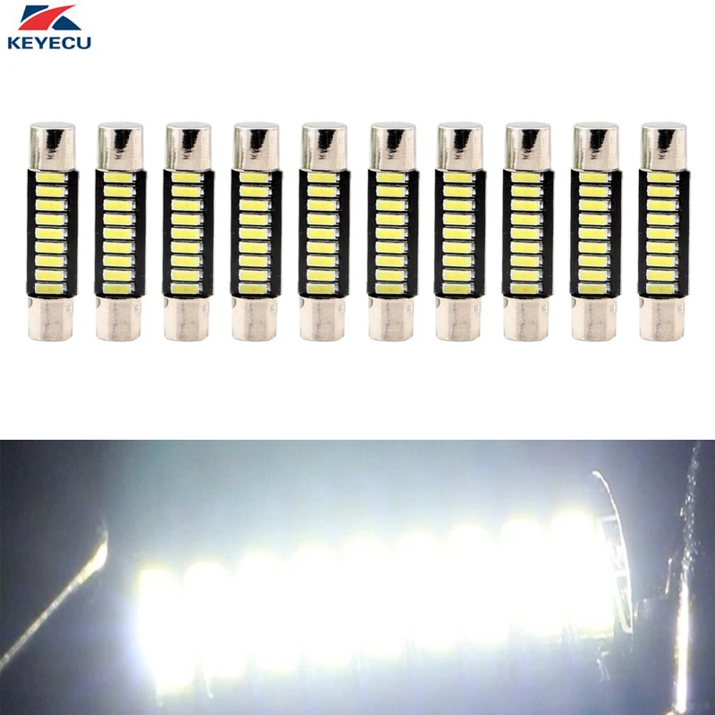 KEYECU 10 шт. супер яркий белый 12В 6000K 31 мм 4014 9 SMD светодиодный зеркальный