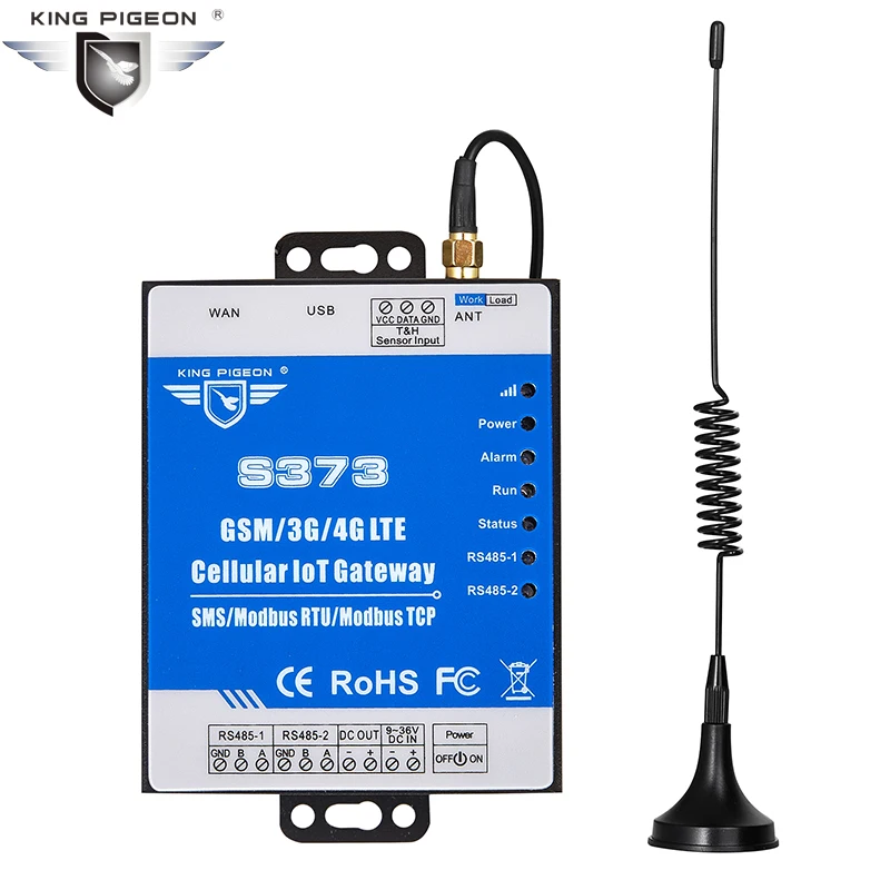 Беспроводной шлюз Ethernet IoT Modbus RTU передает данные на дистанционный сервер через GSM