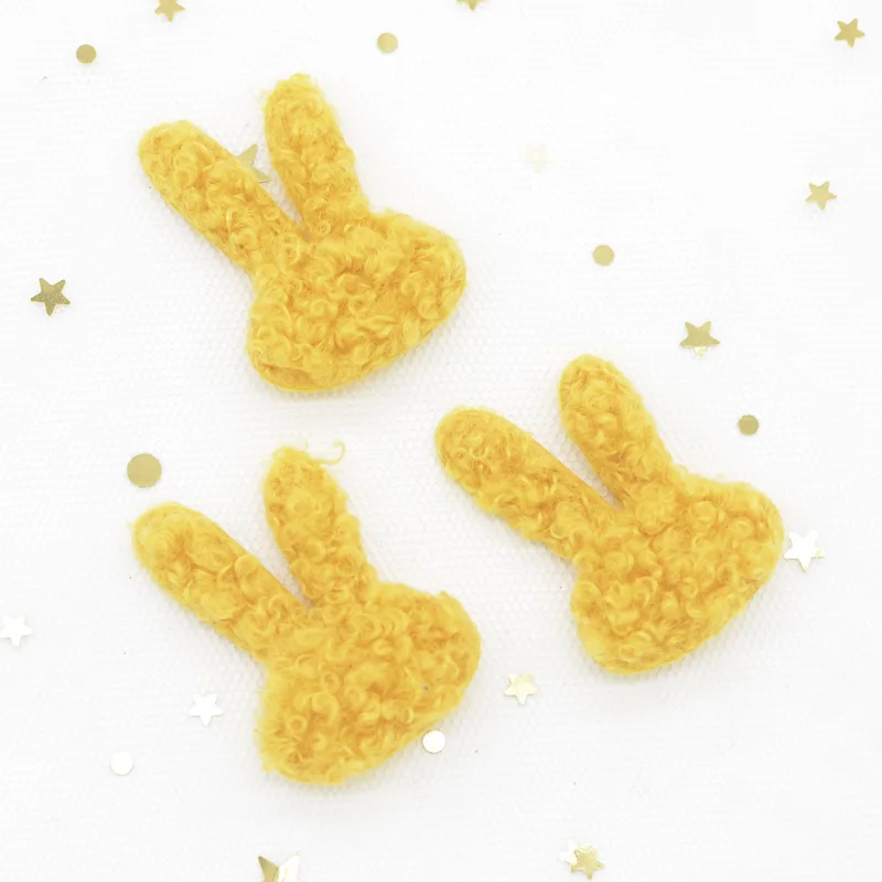 20 шт. Мягкие плюшевые нашивки Kawaii кролик аппликация для DIY одежды, шляпы, сумки, шерстяные перчатки, носки шитье орнамент G43 - Цвет: Yellow