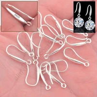 wholesale 100pcs lot diy making jewelry earring findings 925 sterling silver ear hook earwires accessory for crystal women gift