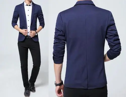 

Stylish Men's Suit Coat Regular Serge Blazer 1-Button Business & Casual Jacket