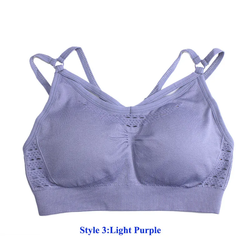 Light Purple3 Женский бесшовный спортивный бюстгальтер, 21 цвет, для спортзала, с перекрещивающимися ремешками сзади, для фитнеса, женские спортивные бюстгальтеры, для спортзала, для активного отдыха, для йоги, бюстгальтеры для бега, топы - Цвет: Light Purple3