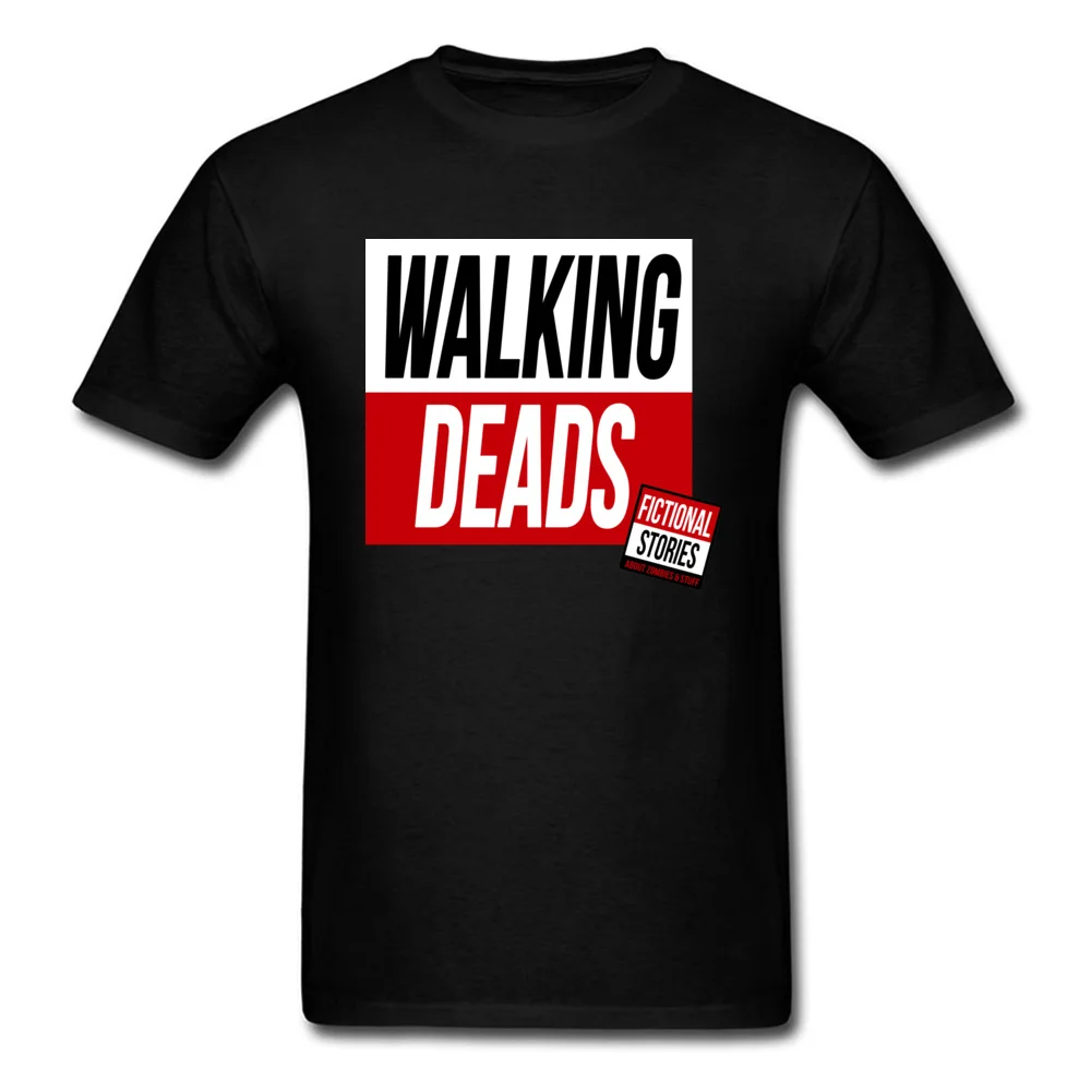 Мужская футболка с буквенным принтом Walking Dead черные футболки из чистого хлопка