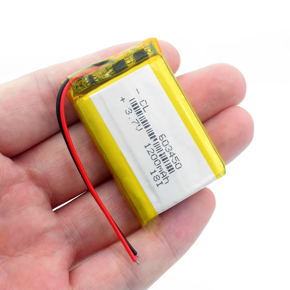 Литий-полимерная аккумуляторная батарея 3,7 в 603450 Литий-полимерная батарея 1200 мАч(Размер: 6*34*50 мм) для MP3 MP4 gps DVD Светодиодный светильник psp