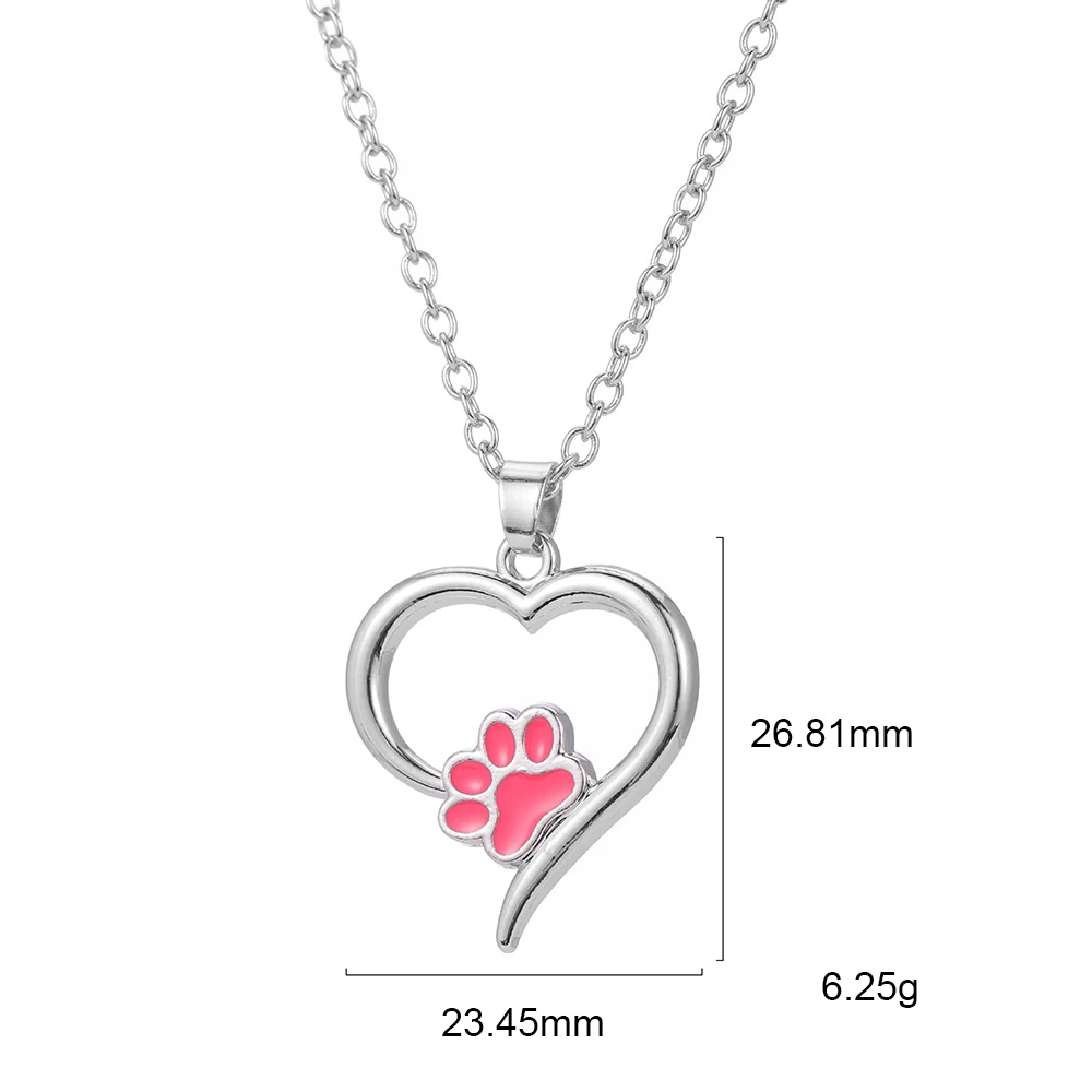 LIKGREAT Pet Memorial эмаль ювелирные изделия всегда в моем сердце собака кошка ноги животное ожерелье с подвеской в виде лапы модные серебряные ювелирные изделия подарок девушка