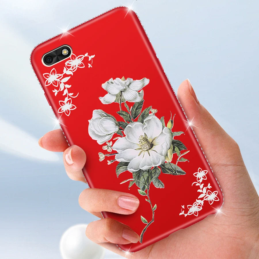 HOTSWEI чехол для Huawei Honor 7A 5 45 &quotРоскошный горный хрусталь 3D Рельефный цветочный