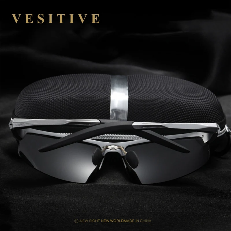 Мужские поляризованные солнцезащитные очки с аксессуарами из алюминиево