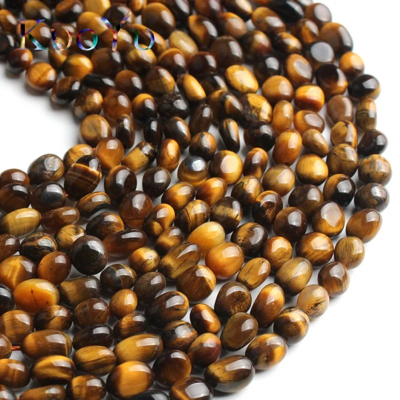 6-8mm Natural Irregular Yellow Tiger Eye Stone Beads Smooth Loose Spacer Bead For Jewelry Making DIY Bracelet Necklace 15&quotStrand |