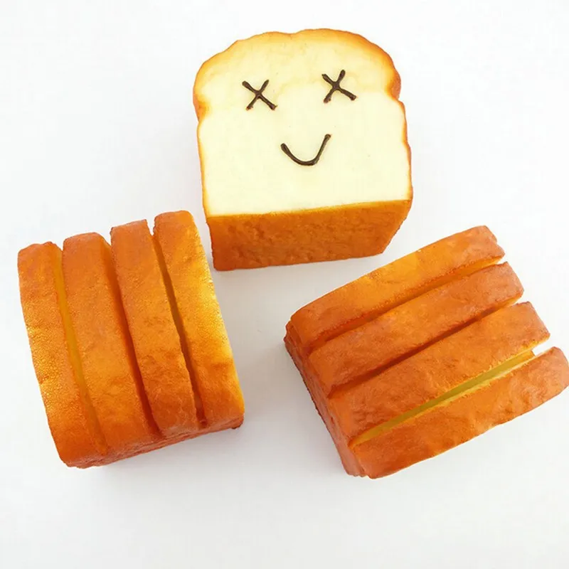 1 шт. сжимаемая игрушка Kawaii Jumbo Toast Bread Squishies Scent Soft Bun Charms еда коллекционные игрушки