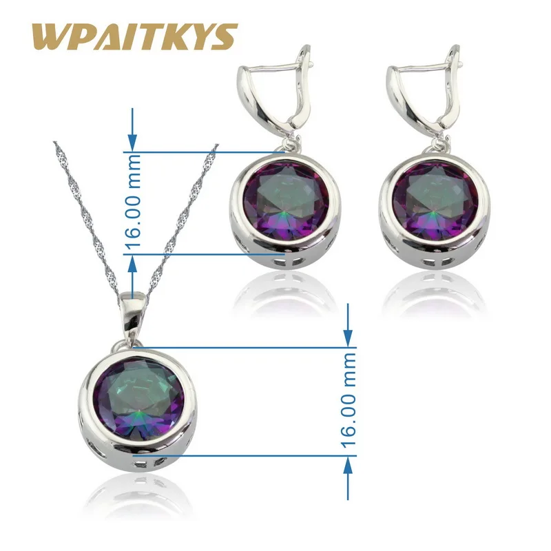 WPAITKYS Круглые разноцветные радужные кристаллы серебряного цвета Ювелирные