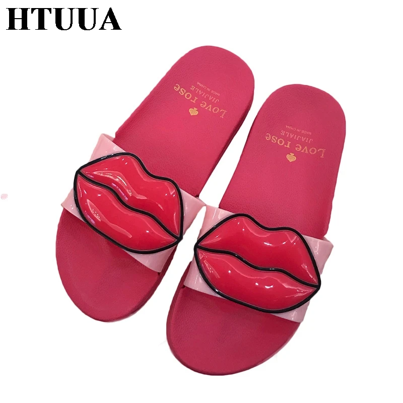HTUUA брендовые тапочки Для женщин; Летняя обувь; открытый носок; нескользящие комнатные домашние тапочки Пляжные Сланцы на плоской подошве; шлепанцы-сандалии SX1201