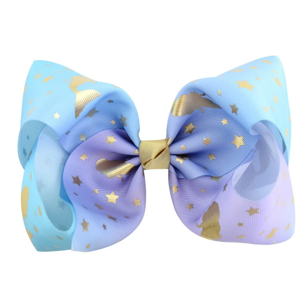 8 дюймов заколки для волос девочек с зажимы типа крокодил принтом в виде Hairbow