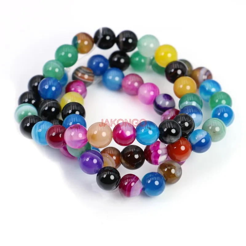 AAA + Круглый цветастые Свободные полосатой бусины для изготовления ювелирных